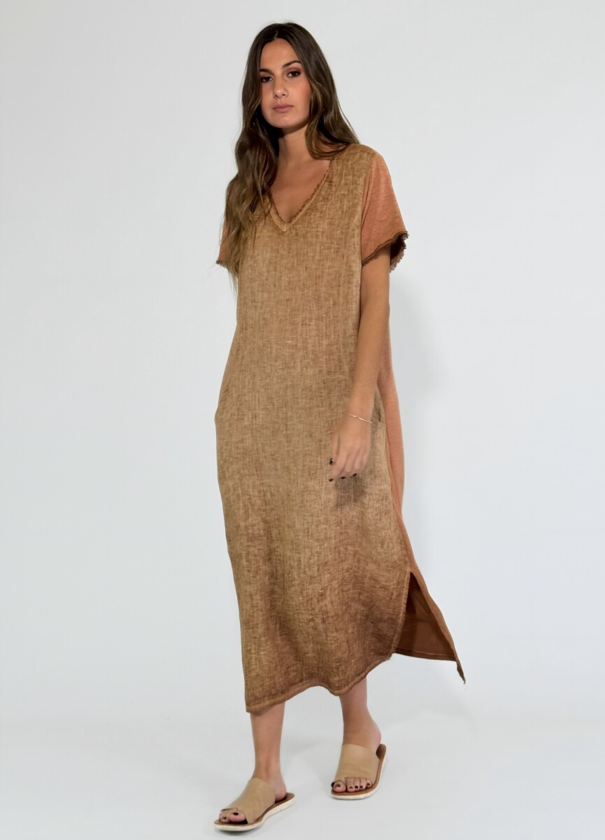 VESTIDO MARTINICA LARGO - CAMEL 