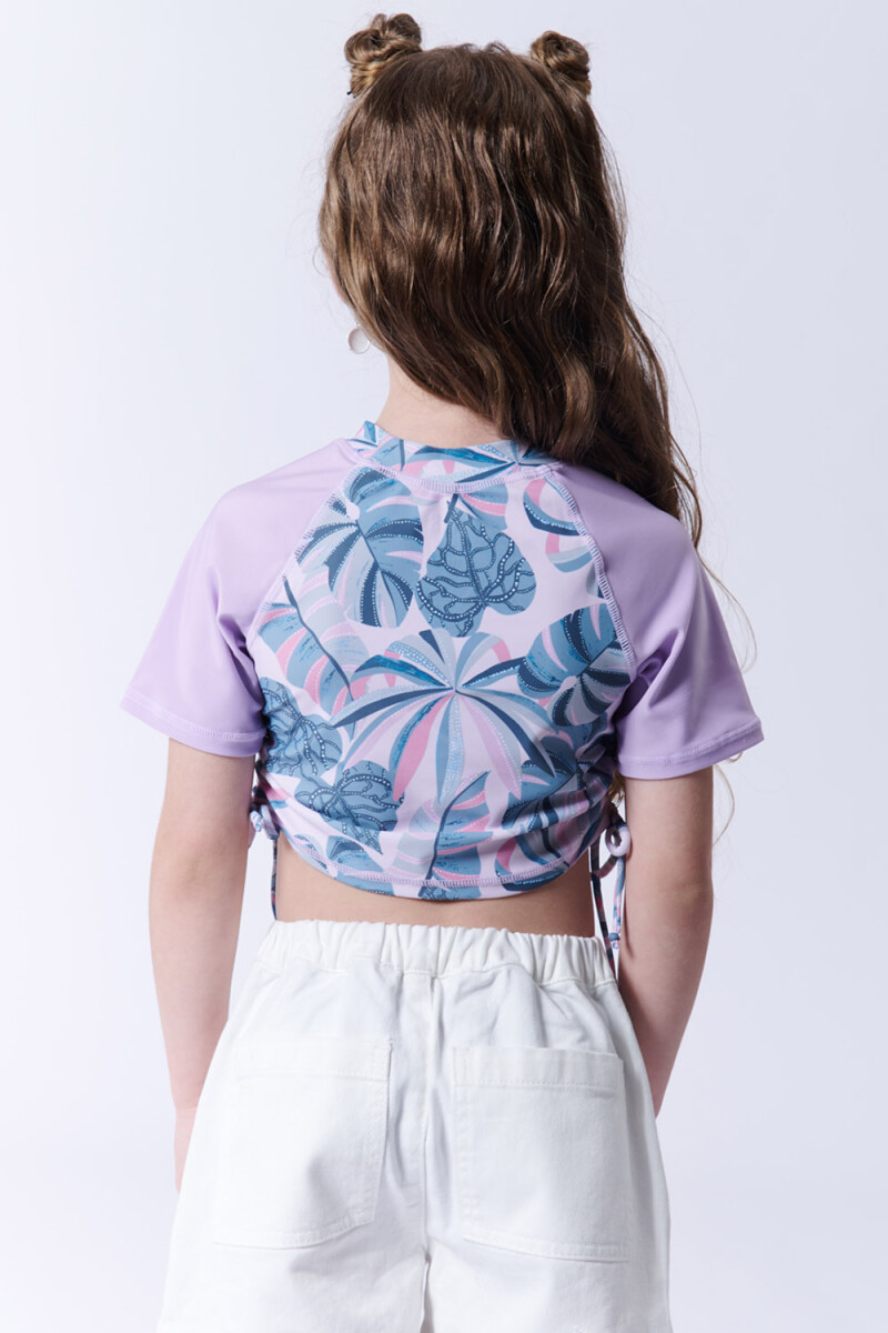 Remera manga corta uv tropical Tropical Rosada