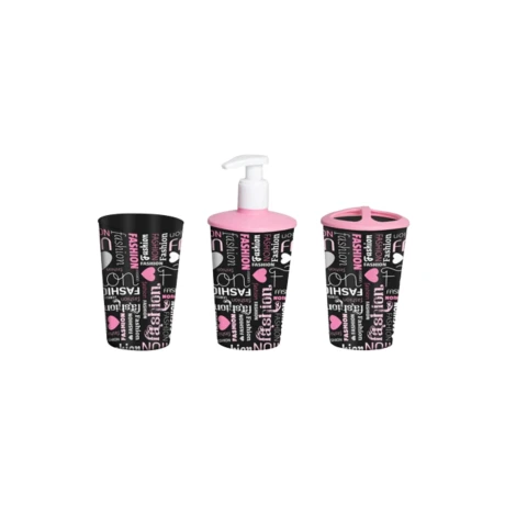 SET HEREVIN BAÑO 3PCS PLASICO FASHION VASO PORTA CEPILLO SET HEREVIN BAÑO 3PCS PLASICO FASHION VASO PORTA CEPILLO