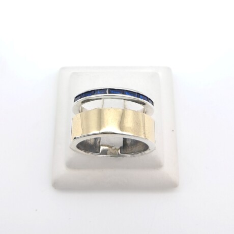 Anillo de plata 925, double en oro 18 ktes y circonias. Anillo de plata 925, double en oro 18 ktes y circonias.