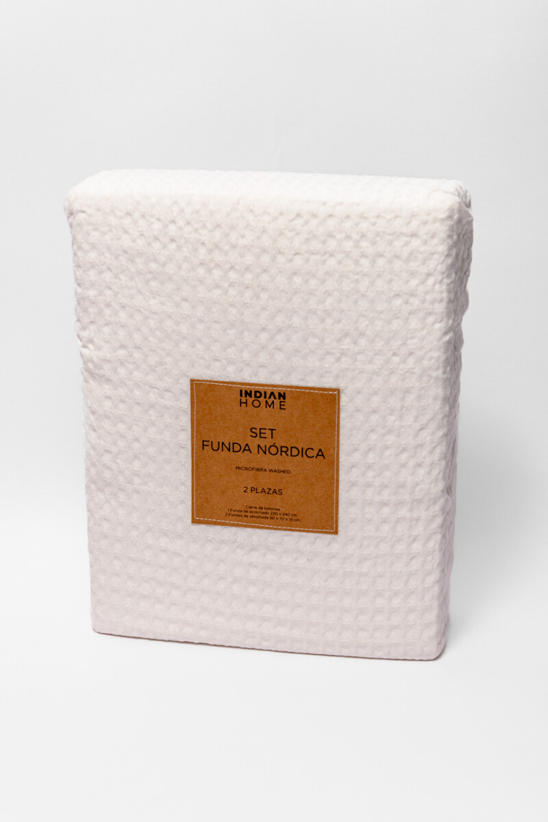 Funda Nórdica 2 Plazas Microfibra Washed - Blanco 