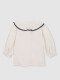 Blusa Cuello Grande Con Vivos En Contras Blanco