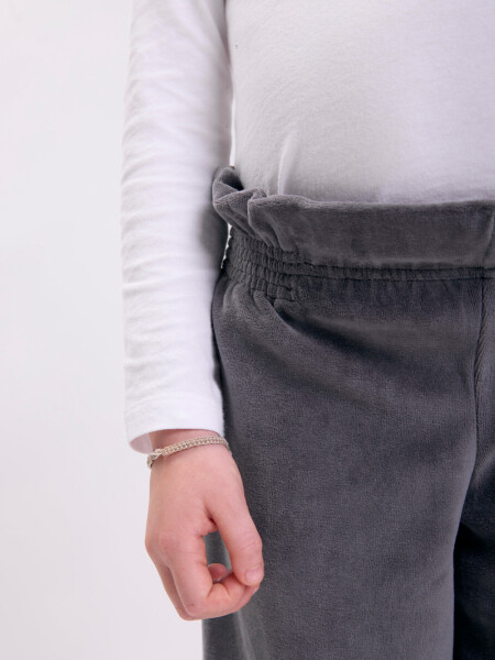 Pantalón plush ancho Gris