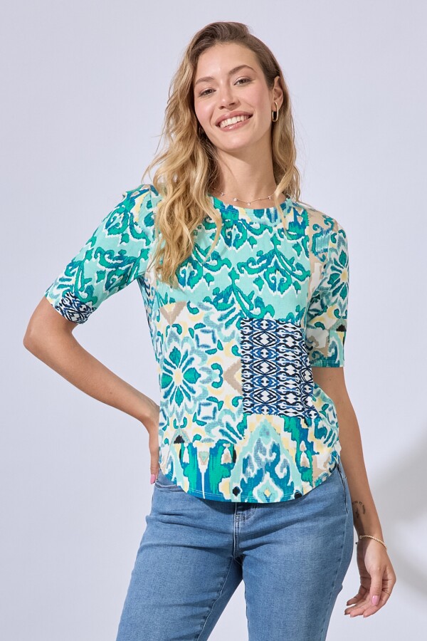 Remera Garden VERDE/MULTI