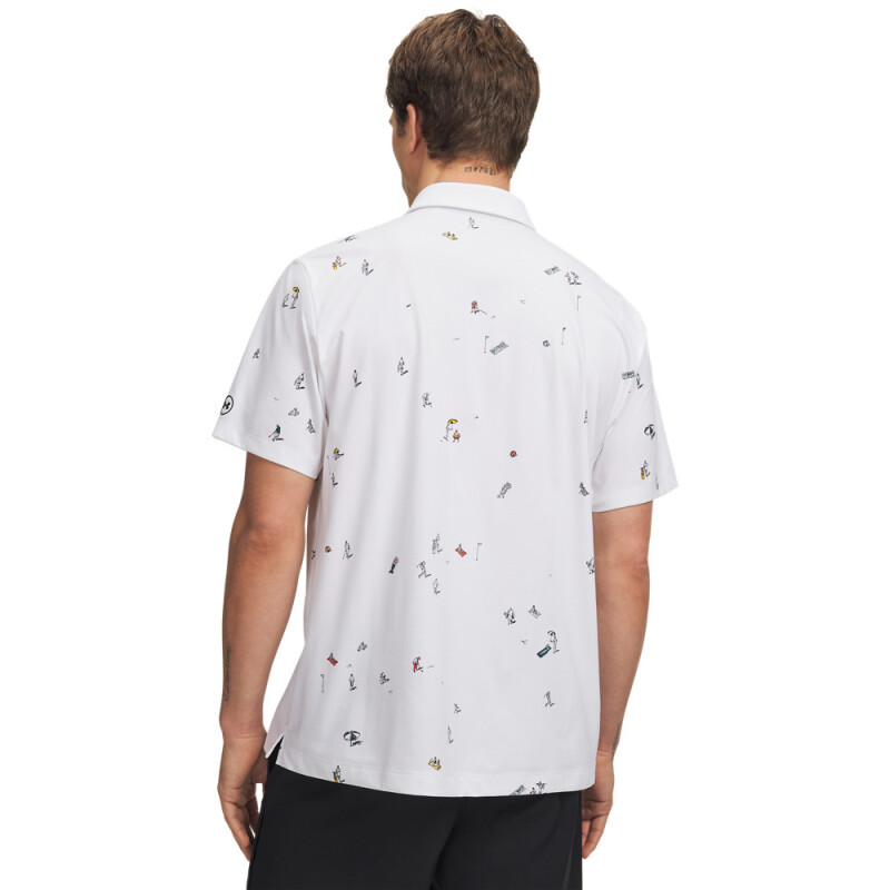 UA ArmourDry Printed Polo-WHT WHT-101