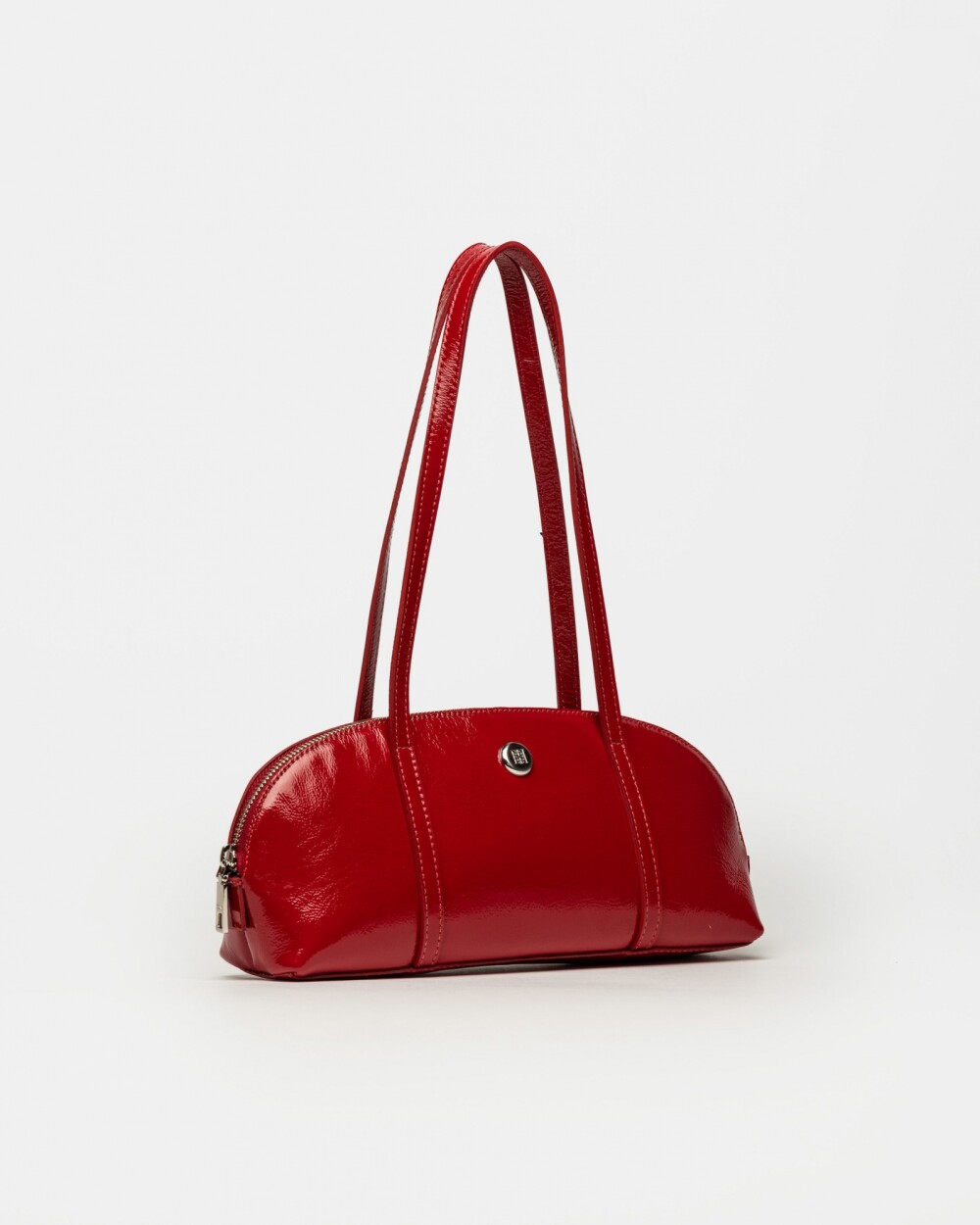 Cartera al hombro Bonnie en cuero charol Rojo