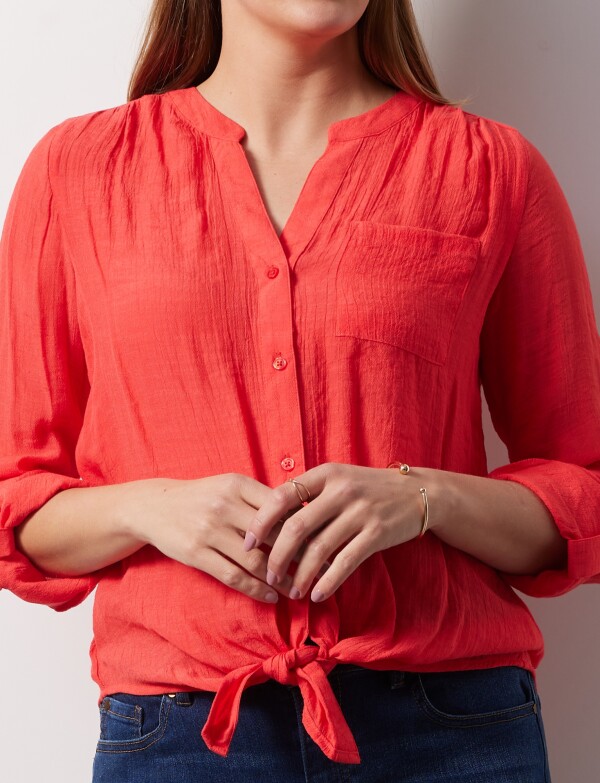 Blusa Nudo Botones ROJO