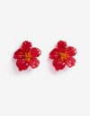 Aros Colgantes Cortos Resina Aros Colgantes Cortos Flores - Coral Medio