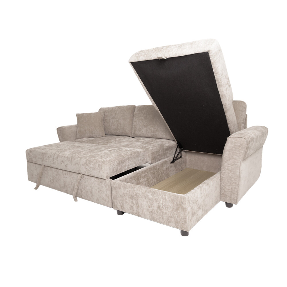 SOFÁ CAMA CHAISE/BAÚL TELA NATURAL-BEIGE BRISTOL BEIGE