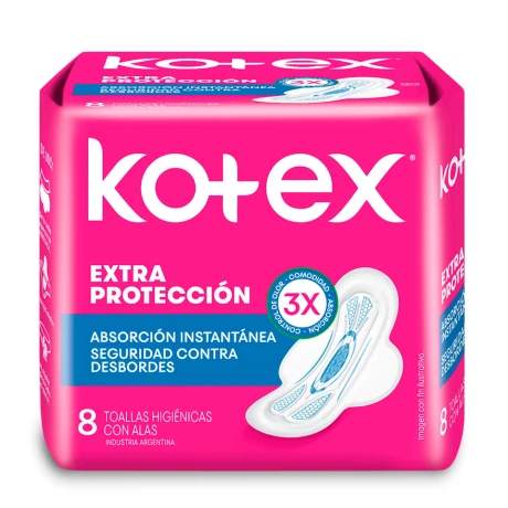 Toallitas Femeninas Kotex Normal Con Alas x 8 Toallitas Femeninas Kotex Normal Con Alas x 8