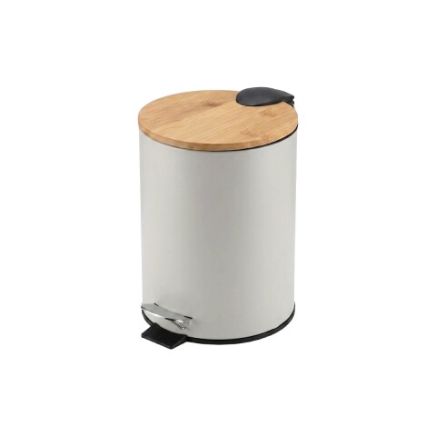 BASURERO METAL GRIS/BAMBU C/PEDAL 3L Unica