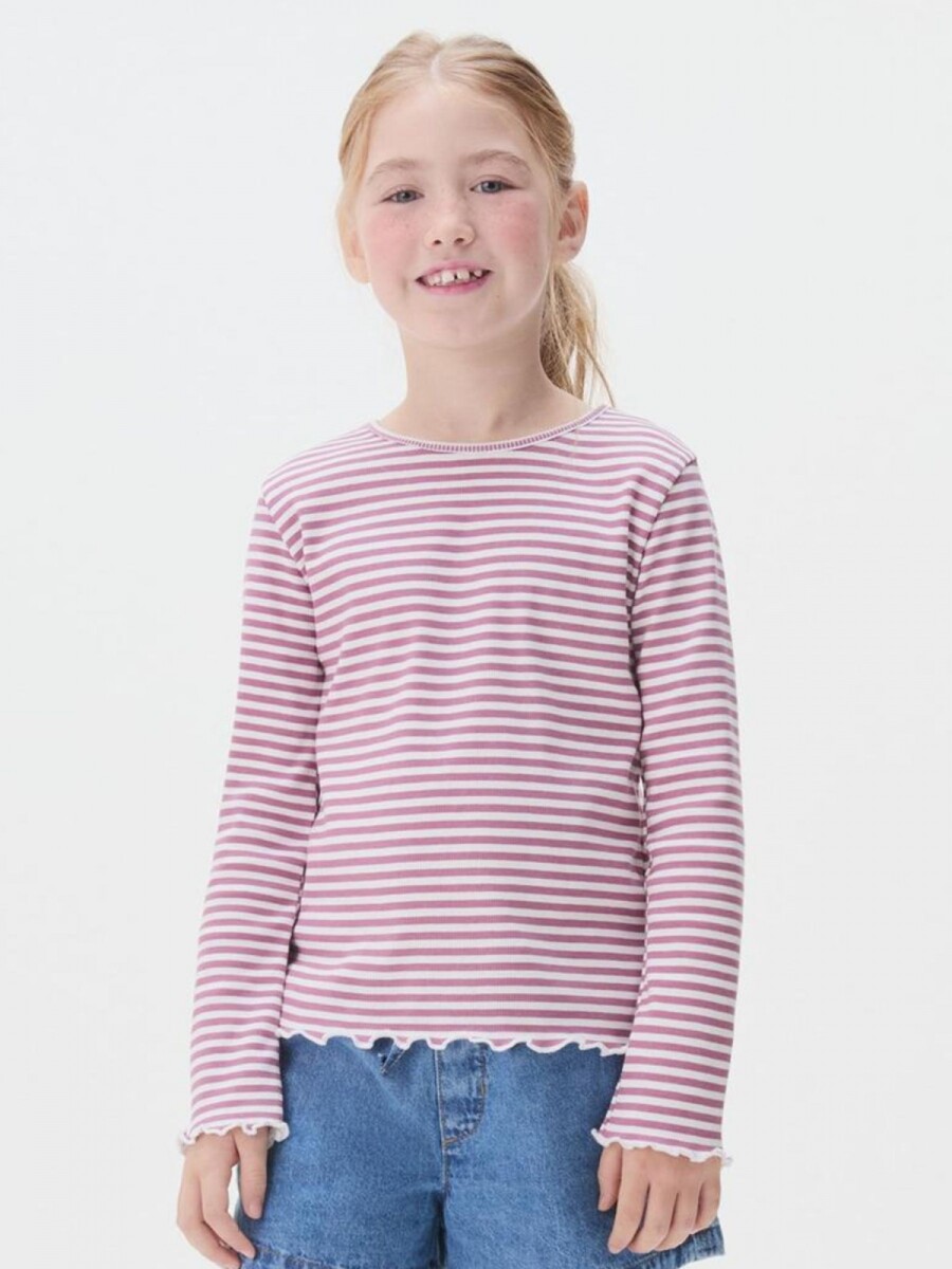 BLUSA MANGA LARGA INFANTIL CON ESTAMPADO - ROSA 