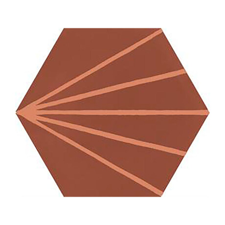 Porcelanato Hexagonal Rojo Decorado 21X18.2Cm Piso Pared GAMAS DE TERRACOTA
