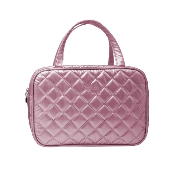 Portacosméticos puffy con asas rosa