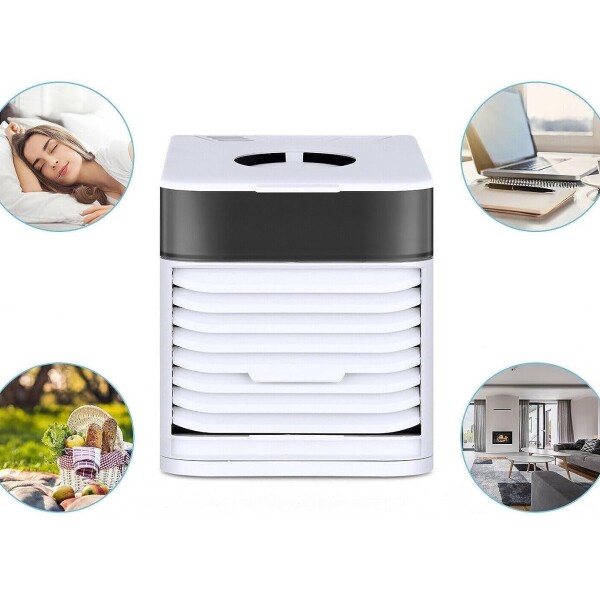 Aire Acondicionado Portatil Usb Enfriador Base Agua Hielo Variante Color Blanco