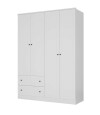 Ropero Americana PLUS 4 puertas 2 cajones 100%MDF Blanco