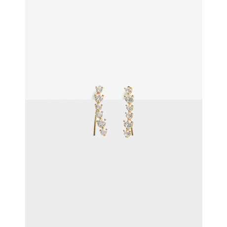 Aros Colgantes Cubic Zirconia Dorado