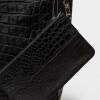 Shopper Vera En Cuero Grabado Croco Negro