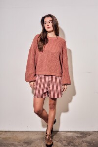 Sweater Bouclé Texturado Terracota