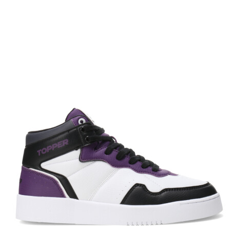 Championes de Hombre Topper Terre Mid Blanco - Negro - Violeta