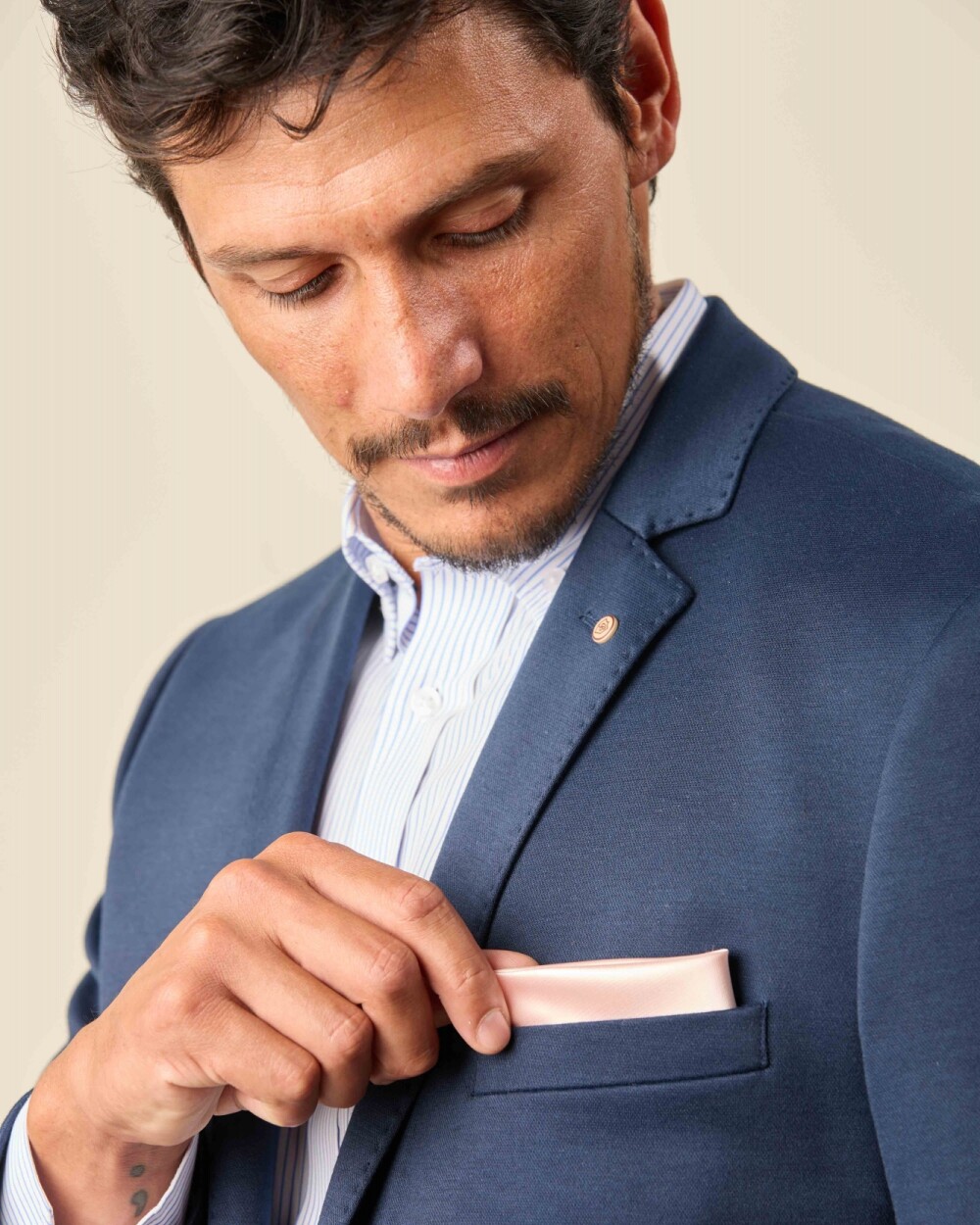 Pañuelo Bolsillo Rosa Claro Satinado