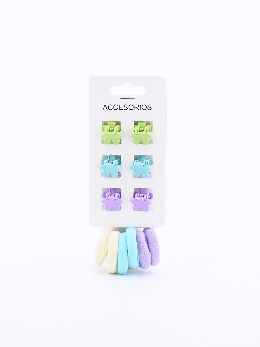 PINZA Y COLEROS PACK X 12 - MULTICOLOR 