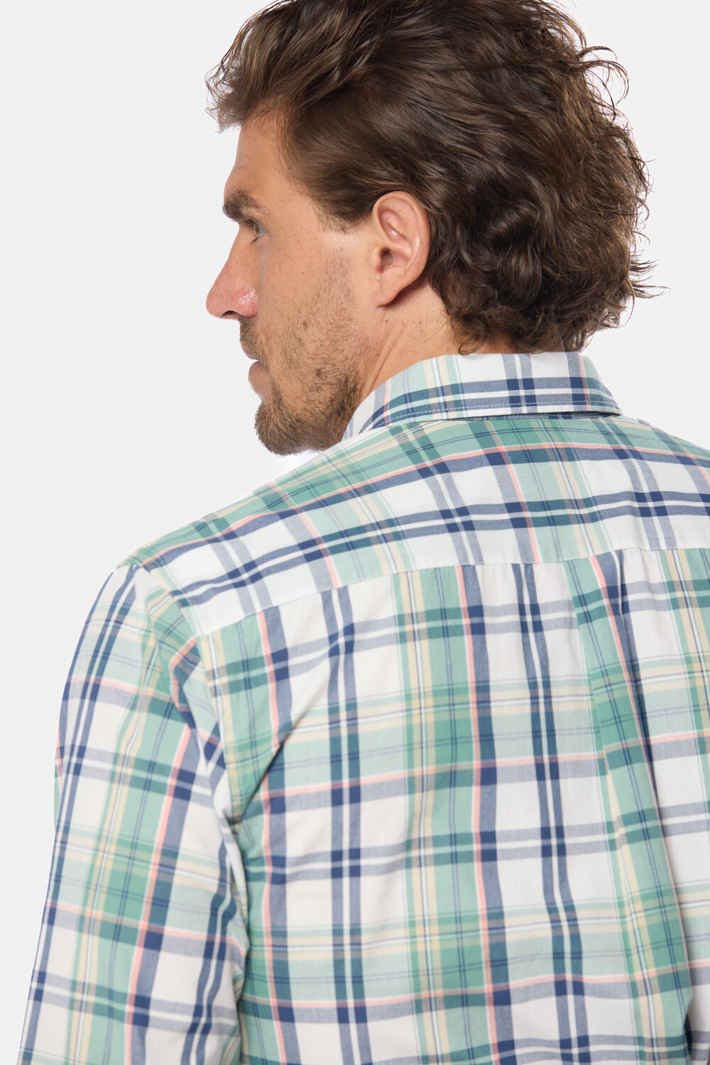 CAMISA A CUADROS Coral