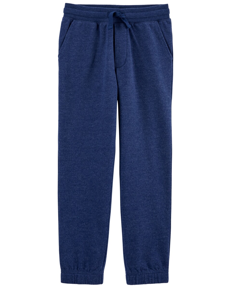Pantalón de algodón, con logo, azul. Talles 6-14 