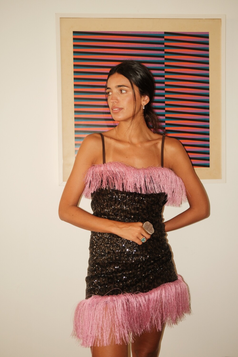 Tropical Gala Dress Chocolate / Rosado