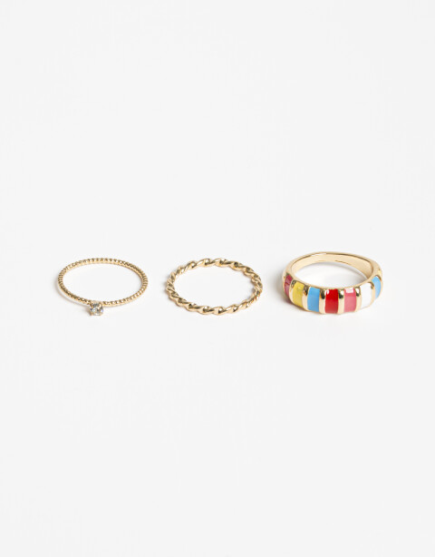 Sets Anillos Color Set De Anillos Dorado - Dorado