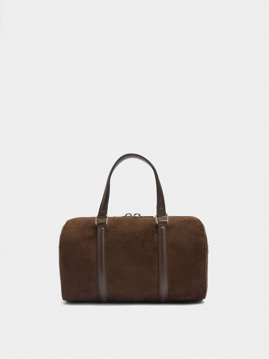 Bolso Bowling Efecto Ante - marron 
