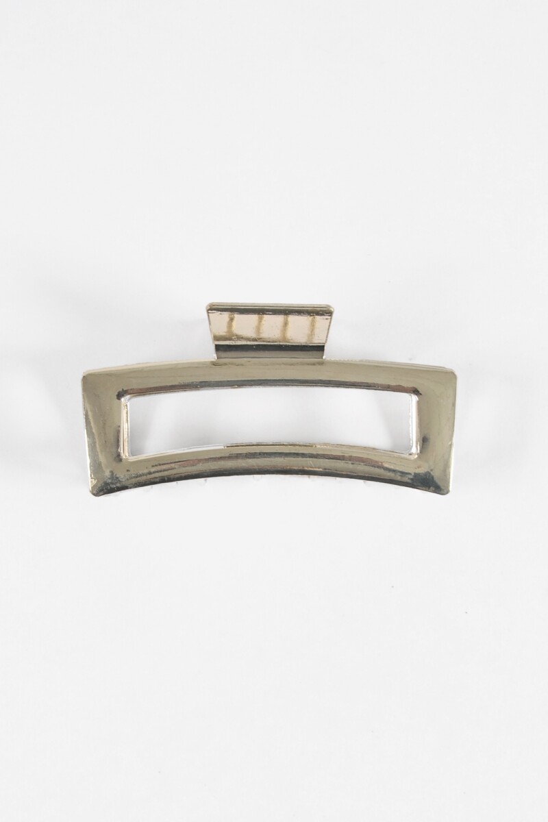 Broche metálico rectangular dorado