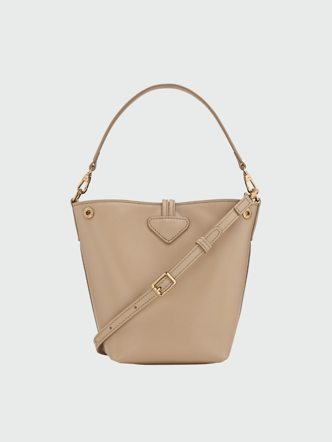 Longchamp - Bolso bandolera de cuero, Le Roseau Sleek Beige