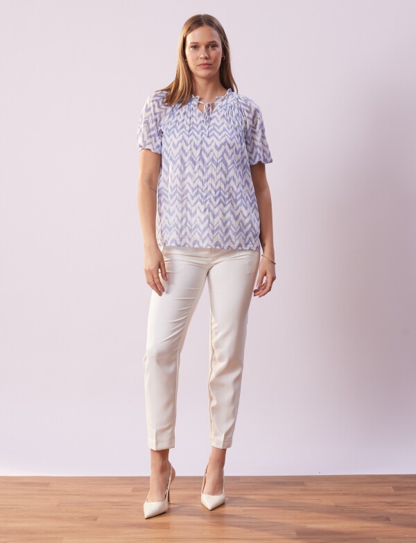 Blusa Zigzag MULTI/BLANCO