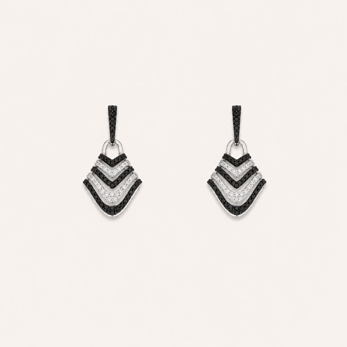 Caravanas Black and Withe - Plata 925 
