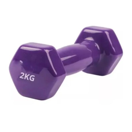Mancuerna Engomada Antideslizante Revestida 2kg Violeta