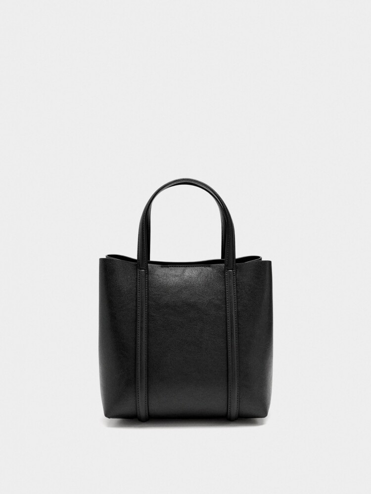 Bolso Tote Con Bandolera M negro