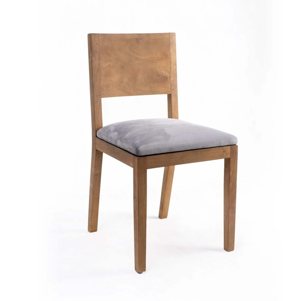 SILLA DE COMEDOR MADERA-Y-TELA NATURAL-BEIGE TECA