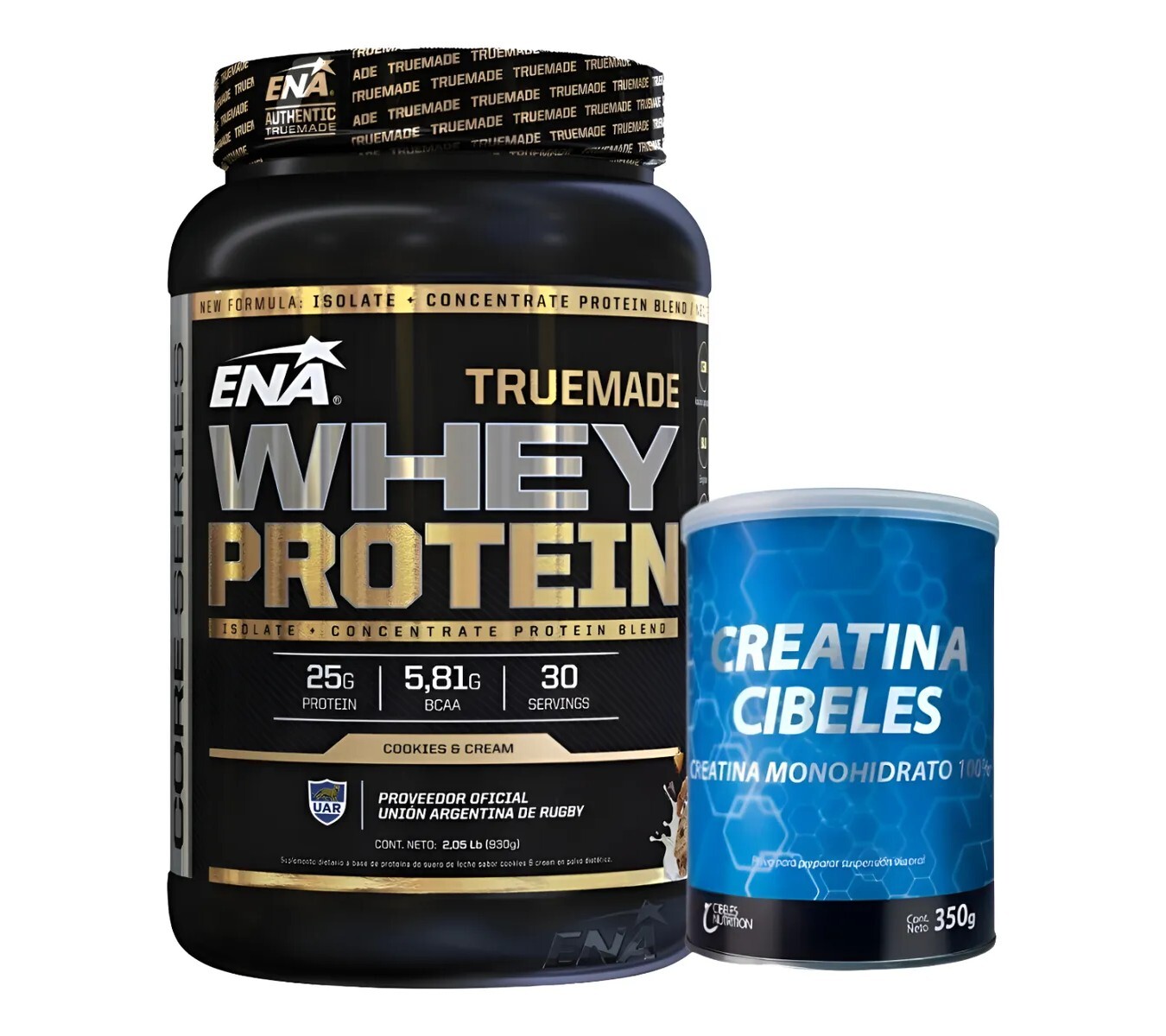 Combo Whey Ena 2lb + Creatina Cibeles 350 - Cookies & Cream