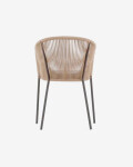 Silla Yanet de cuerda beige y patas de acero galvanizado