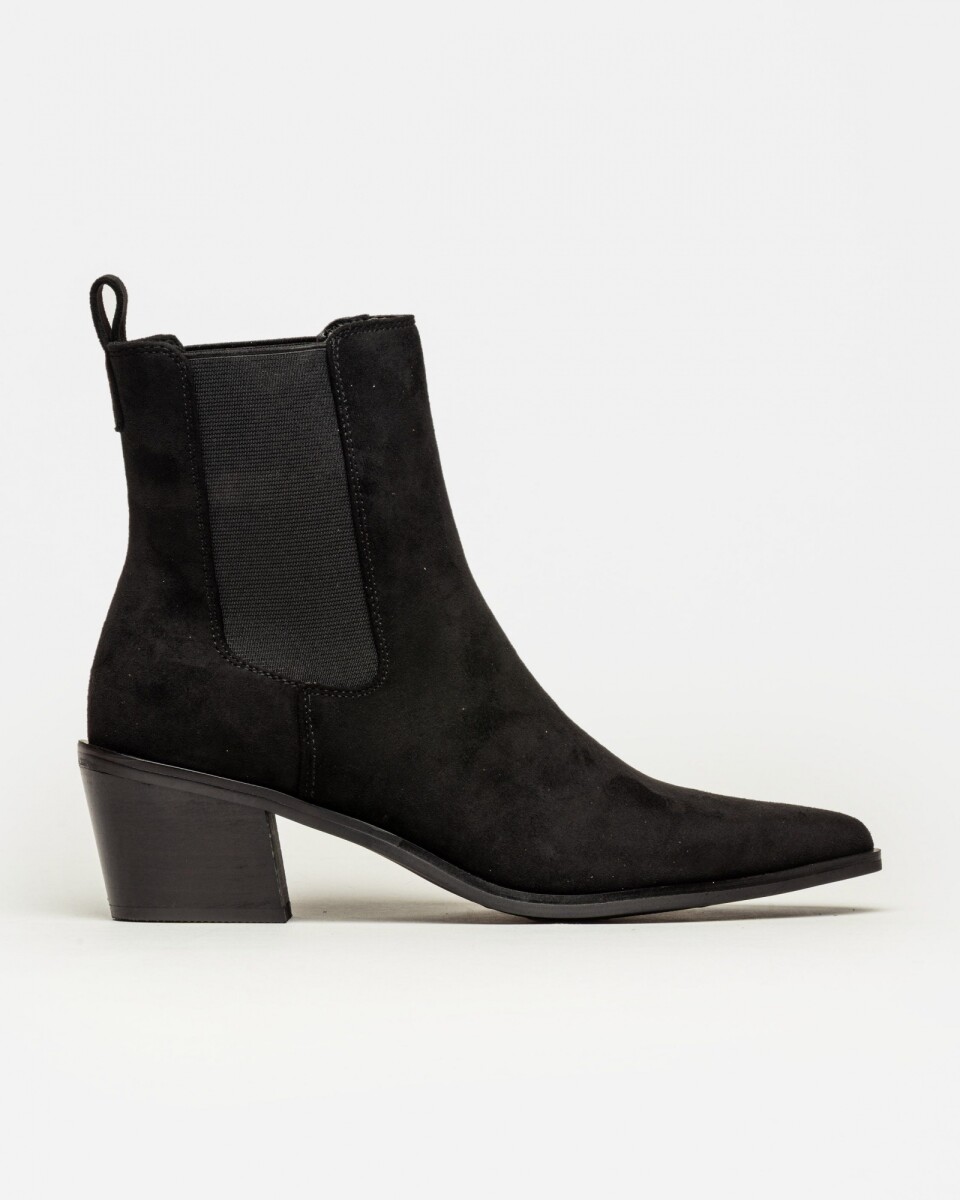 Bota caña media Helen en efecto gamuza - Negro 