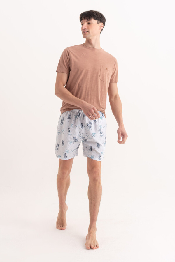 Short de baño estampado Palmeras Azul