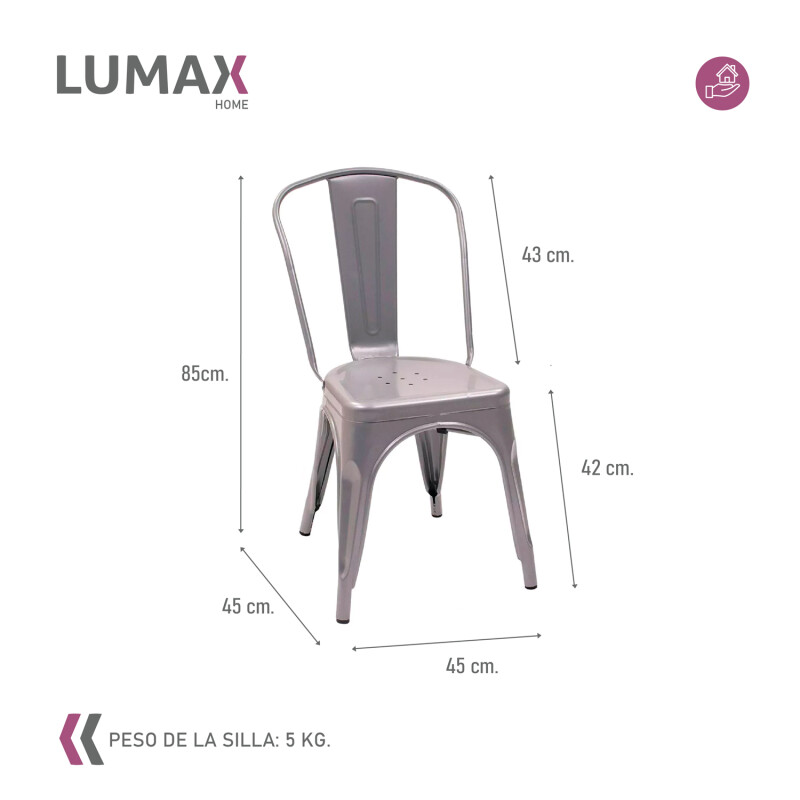 Pack 6 Sillas Tolix Lumax Varios Colores Living Comedor Gris