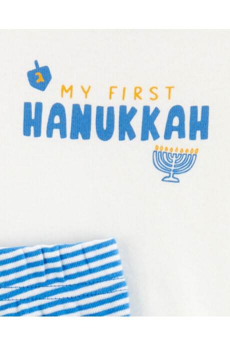Set dos piezas de algodón, pantalón y body, diseño Hanukkah Sin color