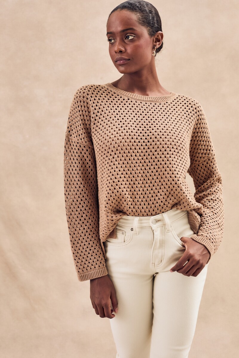 Sweater Lurex - Camel 