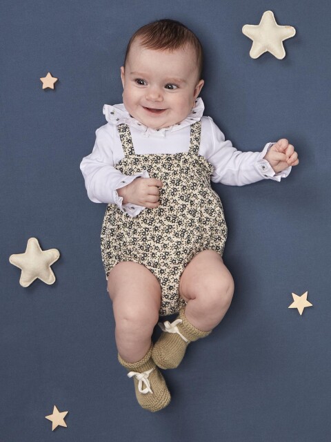 Bombacho Florecitas Blanco Roto