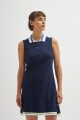 Vestido pique cuello polo azul marino