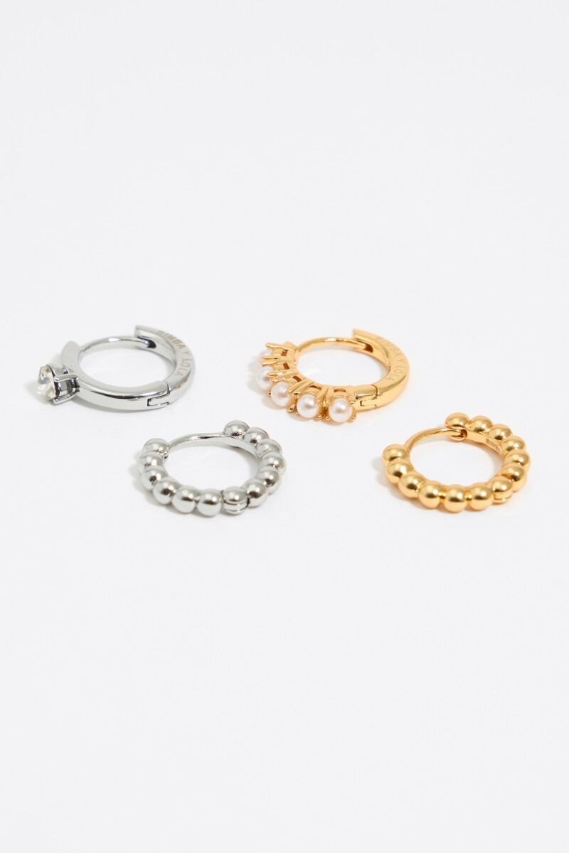 SET 4 PENDIENTES ARO Oro