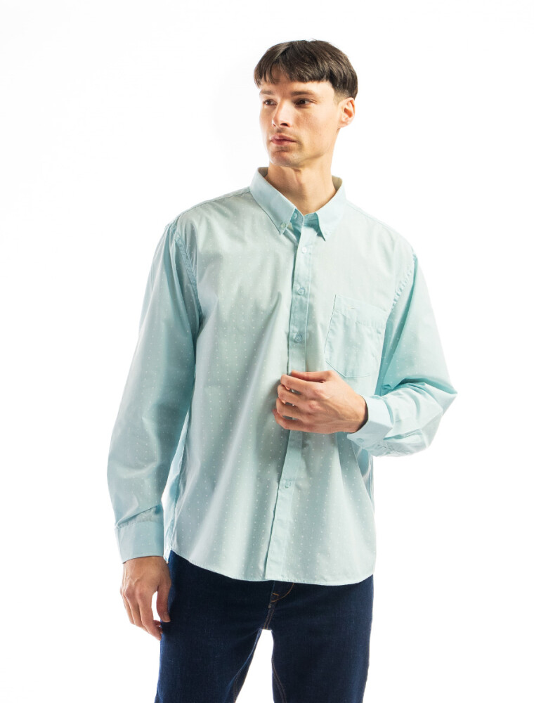 Camisa Clásica Fantasía Turquesa/Fantasia 45