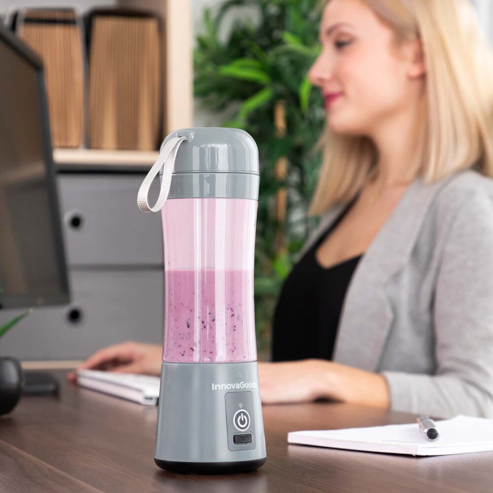 BATIDORA PORTÁTIL REC 380ML RECARGABLE GRIS INNOVAGOODS